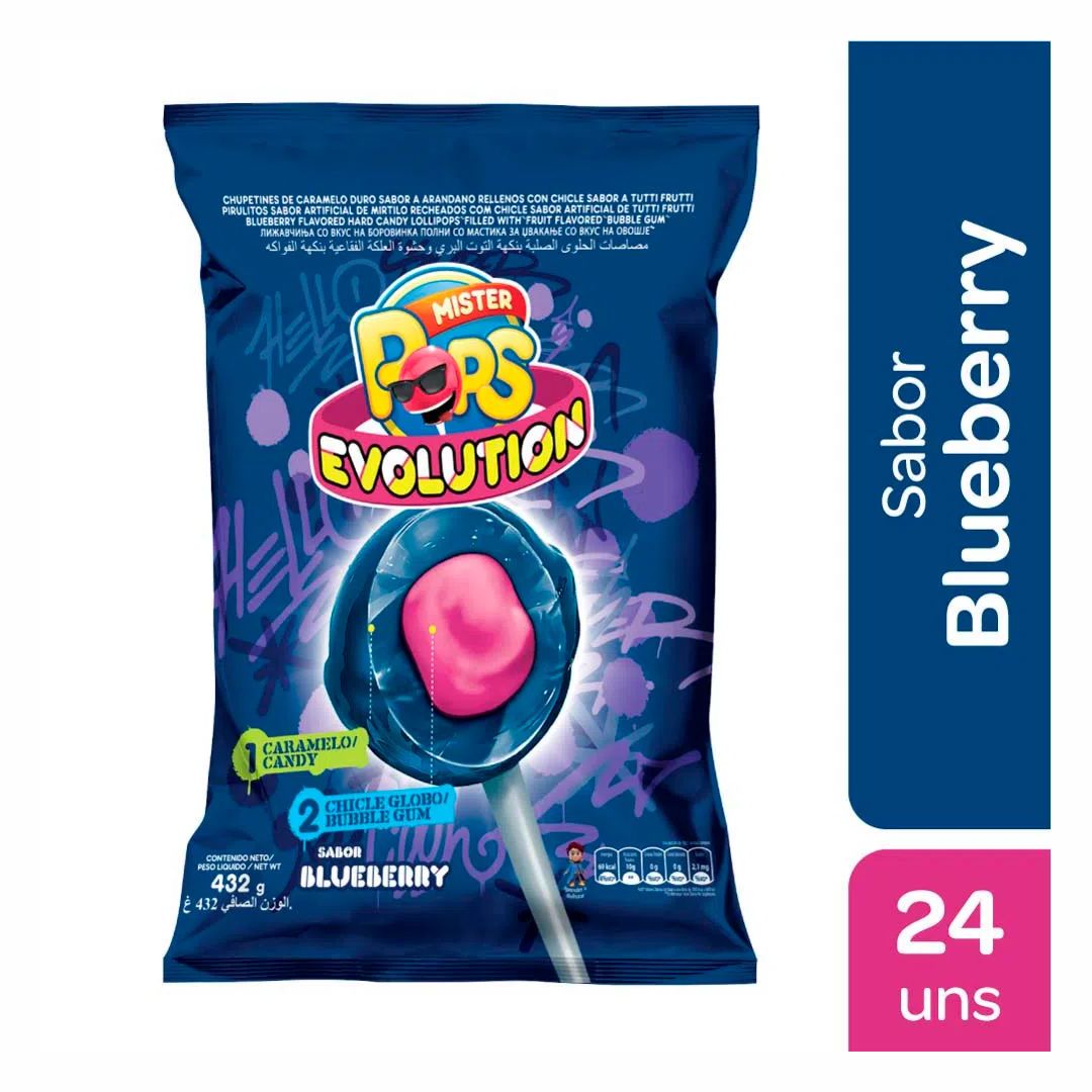 Arcor chupetin evolution blueberry bolsa 24u